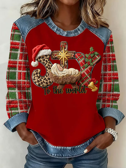 Comstylish Women's Joy To The World Printed Sweatshirt