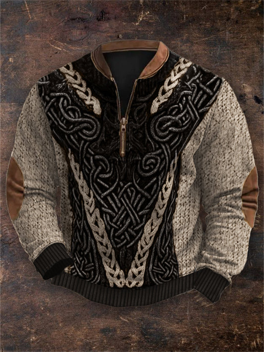 Men's Viking Wolf Inspired Celtic Chunky Cozy Sweatshirt elevenforest
