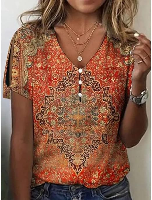 LM | Top with V-neck and sleeves