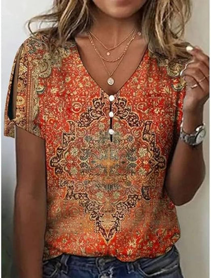 LM | Top with V-neck and sleeves