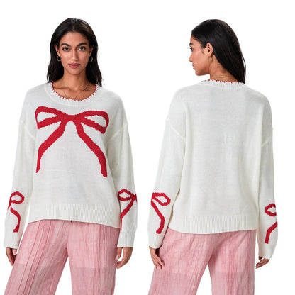 LM | MW - Festive knitted sweater with bow design