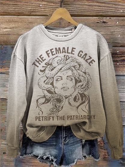 Comstylish The Female Gaze Petrify The Patriarchy Feminist Gradient Sweatshirt