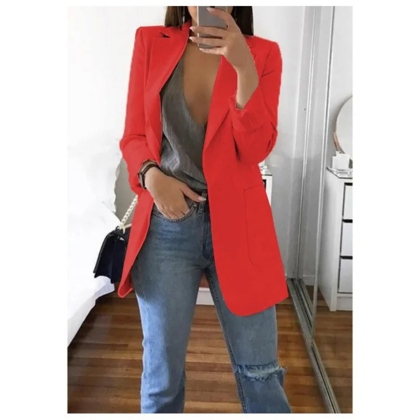 LM | Stylish pocket blazer for women