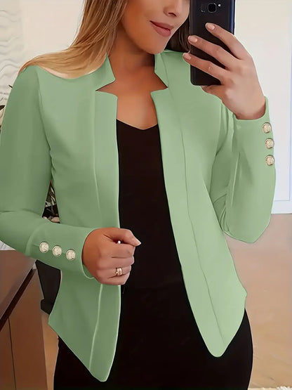 LM | Long-sleeved blazer with open button placket for spring