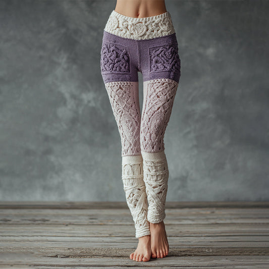 Vintage Viking Celtic Knot Knit Cozy Leggings artswardrobe