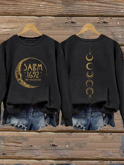 Comstylish Women's Halloween Salem 1692 They Missed One Print Sweatshirt