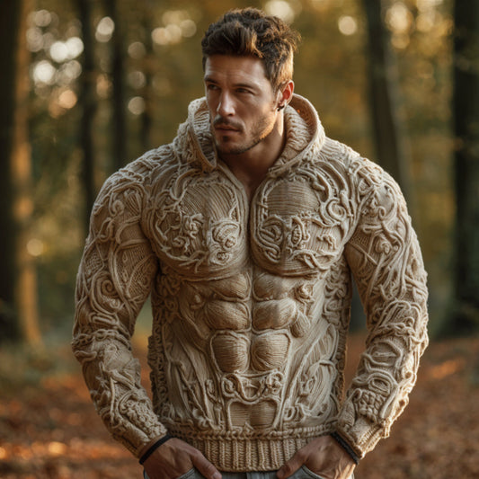 Halloween Anatomy Art And Muscle Embroidery Hooded Sweater artswardrobe
