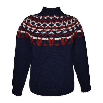 Vintage Icelandic Geometric Knitted Turtleneck Sweater elevenforest