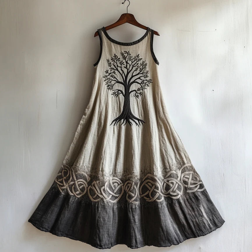 Viking Life Of Tree Celti Art Linen Tank Dress artswardrobe