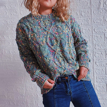 Vintage Long Sleeve Heathered Sweater elevenforest