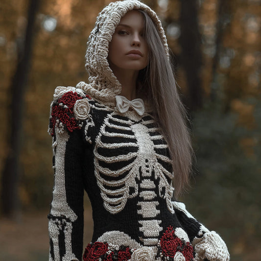 Halloween Skeleton Hollow Art Hoodie Sweater artswardrobe