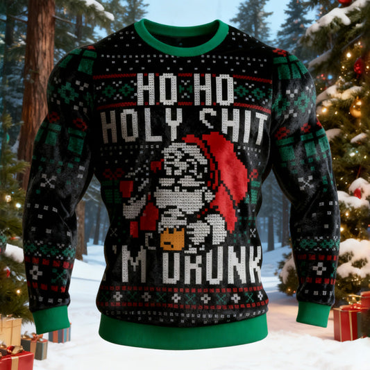 Comstylish Santa Claus Christmas Ugly Flannel Sweatshirt
