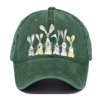 Casual Cute Bunny Print Hat artswardrobe