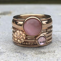 Pink Moonstone Rose Ring