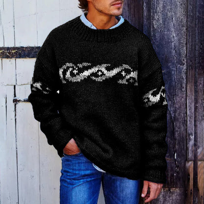 Vintage Mens Surf Jacquard Knit Sweater elevenforest
