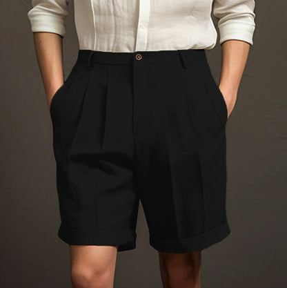 Men's Vintage Casual Pleated Cotton Linen Shorts elevenforest