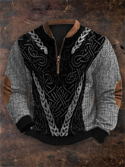 Men's Viking Wolf Inspired Celtic Chunky Cozy Sweatshirt elevenforest