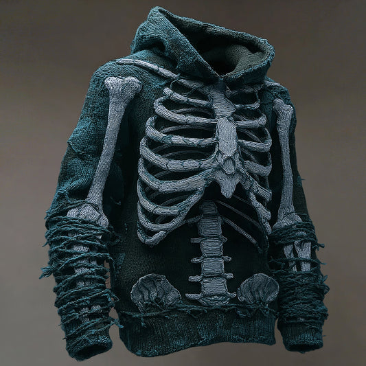Men's Vintage Anatomy Knit Hooded Sweater artswardrobe