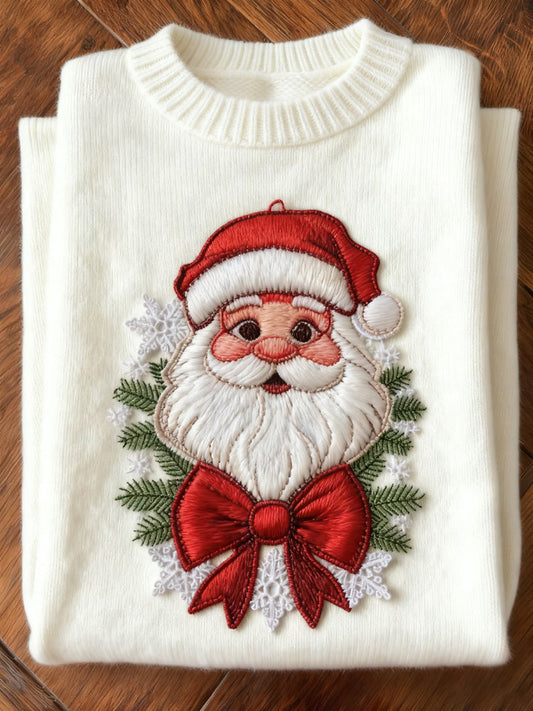 Christmas Santa Claus Print Sweater artswardrobe