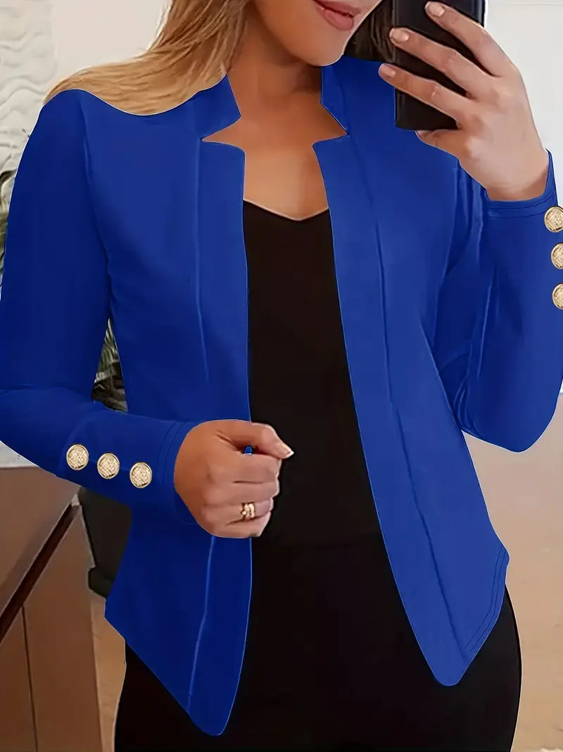 LM | Long-sleeved blazer with open button placket for spring
