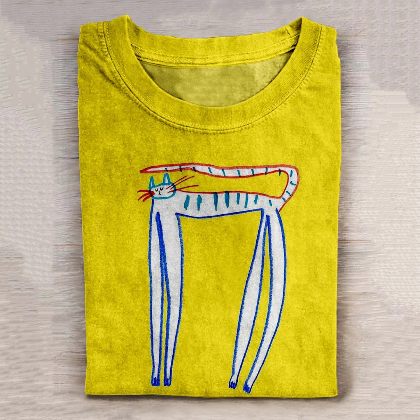 Comstylish Cat Art Print Casaul Short Sleeve T-Shirt
