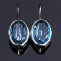 Blue Inlaid Glass Earrings