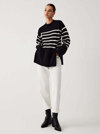 LM | Oversized sweater with stripes
