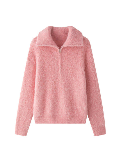 LM | Fluffy sweater with zipper