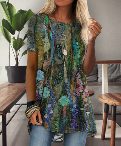 LM | Boho-inspired printed shirt