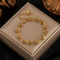 Gold Bracelet With Modernist Chain