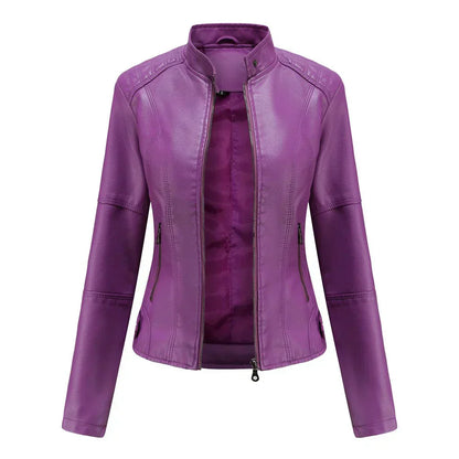 LM | Ladies leather jacket with Mao