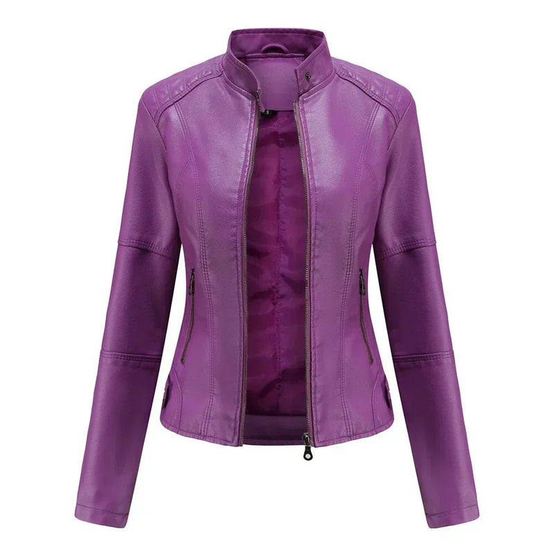 LM | Ladies leather jacket with Mao