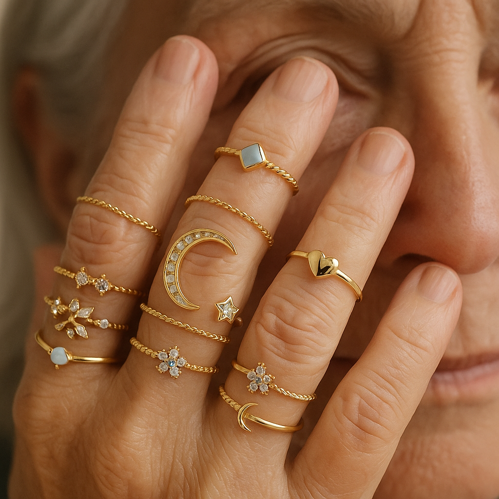 10-pack Silver and Gold Plated Rings