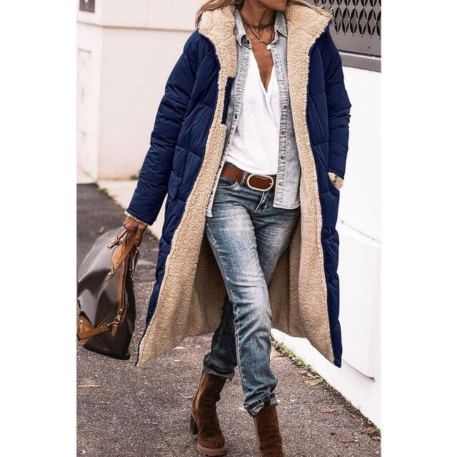 LM | Reversible long sherpa jacket