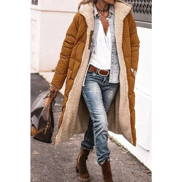 LM | Reversible long sherpa jacket