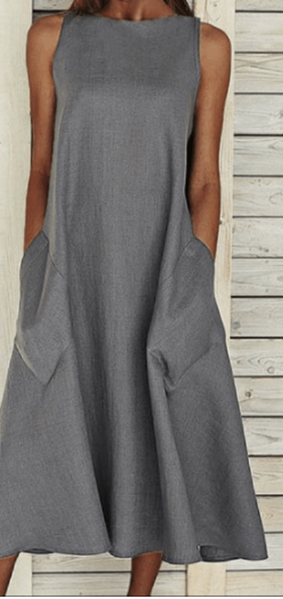 LM | Elegant cotton A-line dress