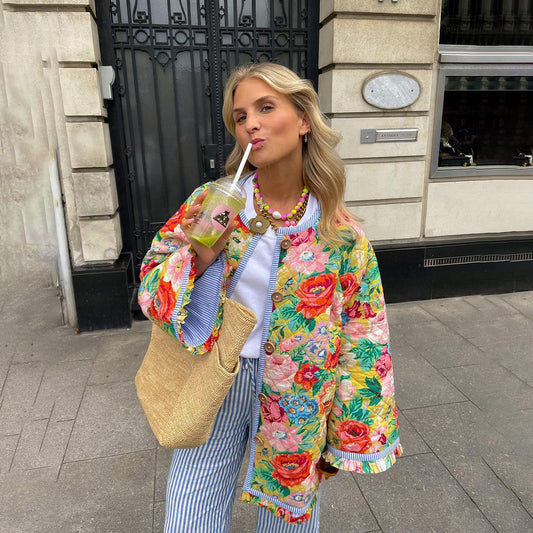 LM | stylish printed quilted jacket