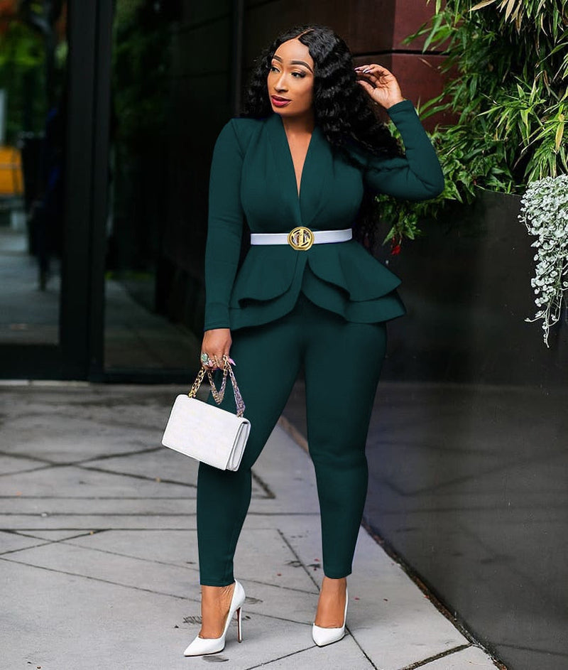 LM | Tracksuit with full sleeves ruffle blazer