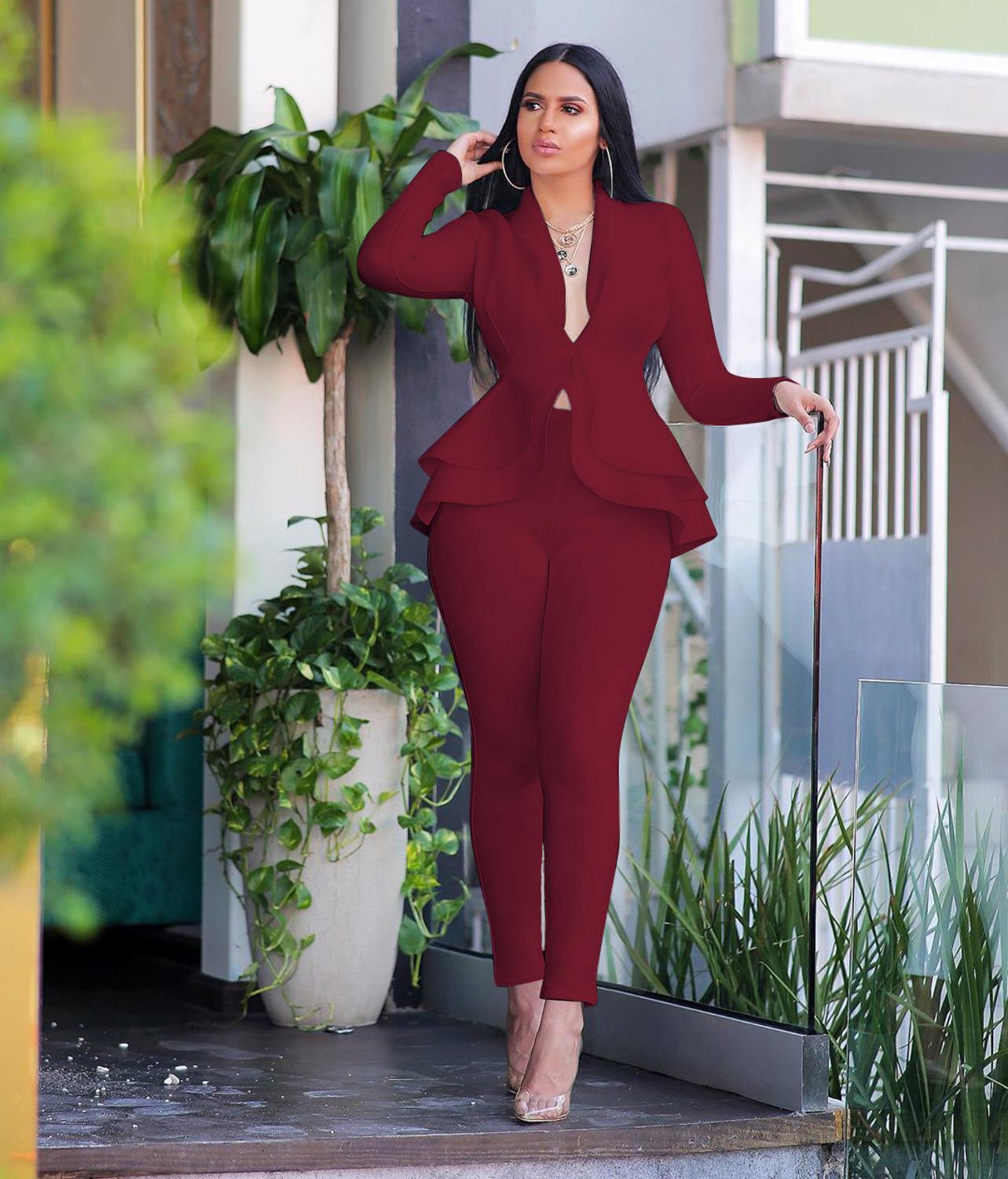 LM | Tracksuit with full sleeves ruffle blazer