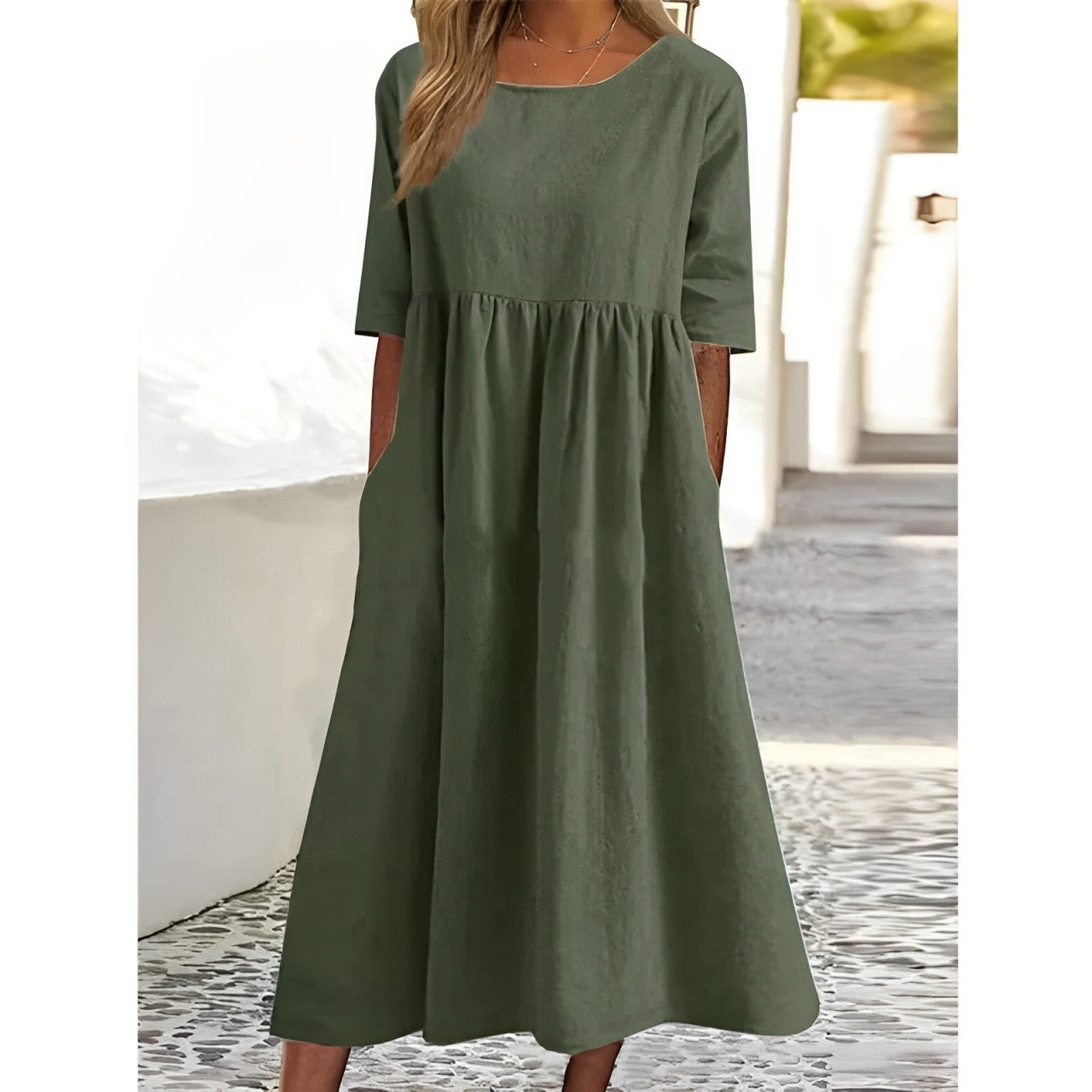 LM | Plain midi dress