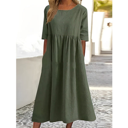 LM | Plain midi dress