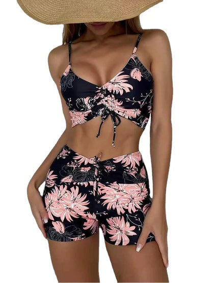 Beileag® | 3-piece Ombre Lace Bikini Swimsuit With Beach Skirt