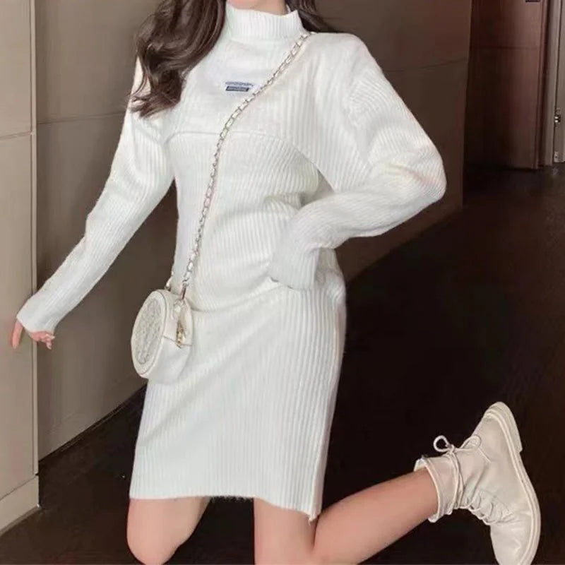 LM | Two-piece dress with buffet sleeves and scarf vest