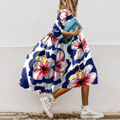 LM | Printed A-line midi dress