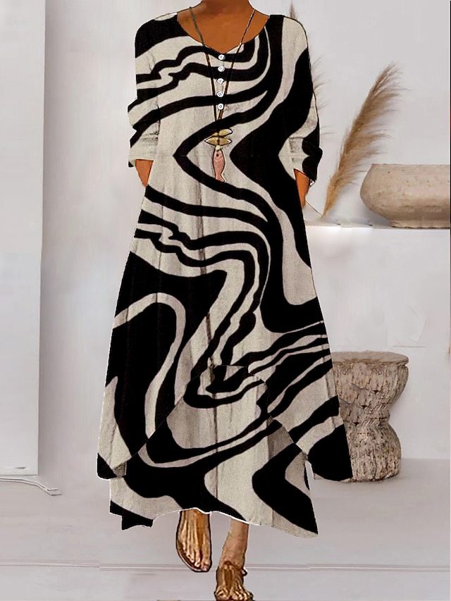 LM | Long sleeve maxi dress - button neckline