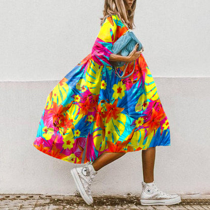 LM | Printed A-line midi dress