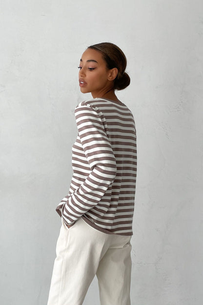 LM | Classic striped long-sleeved shirt