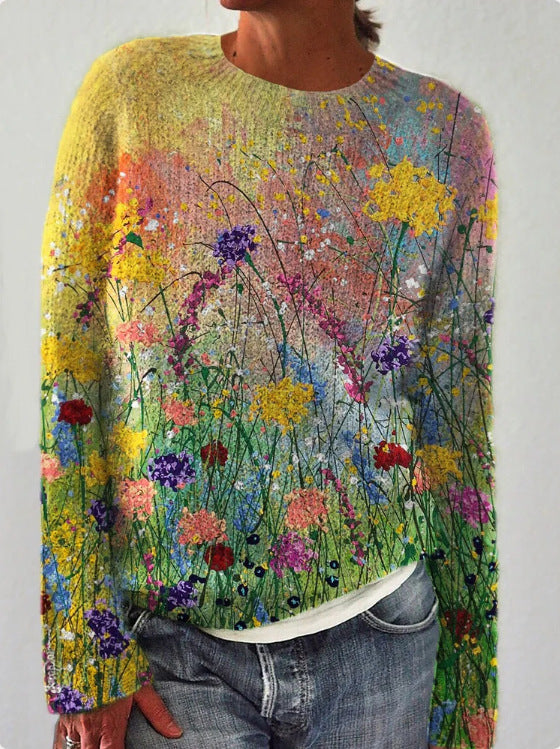 LM | Artistic landscape knit sweater