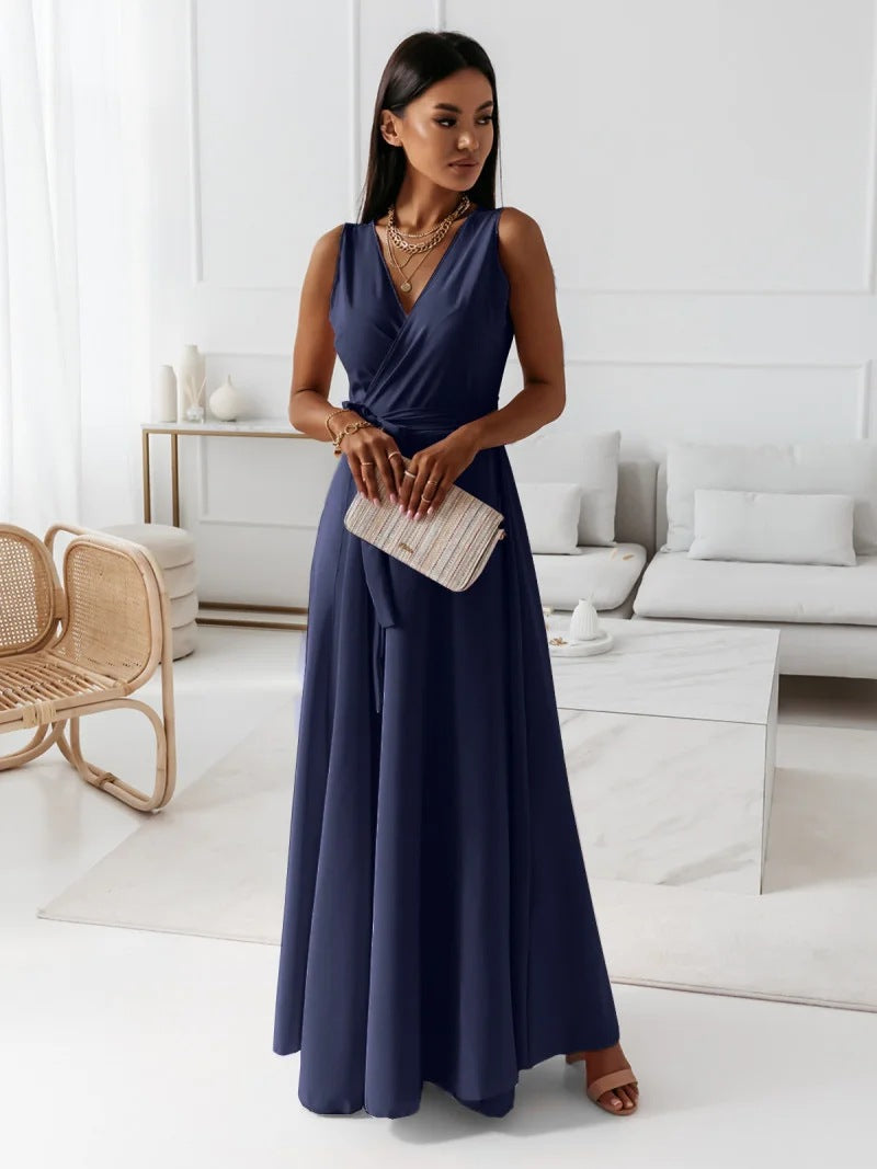 LM | Gretchen -Feminine ankle-length dresses with V-neckline