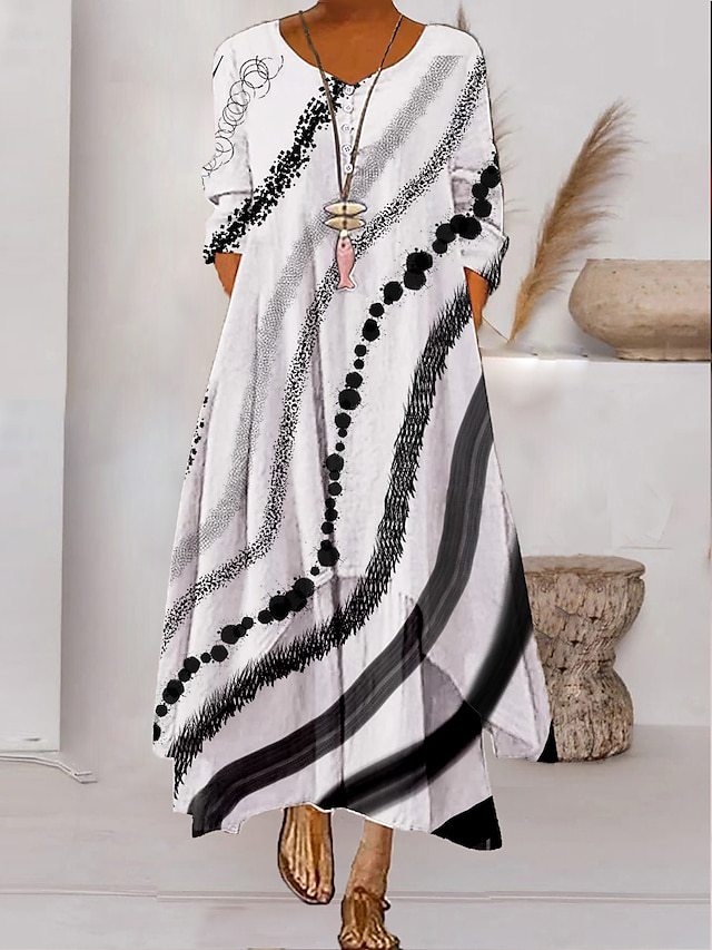 LM | Long sleeve maxi dress - button neckline